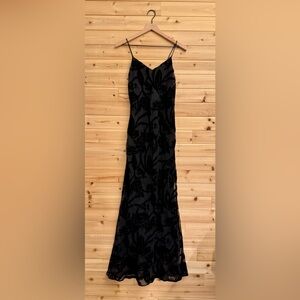 Vintage Niki Livas Small Whimsigoth Fairy Burnout Black Velvet Strappy Prom Gown